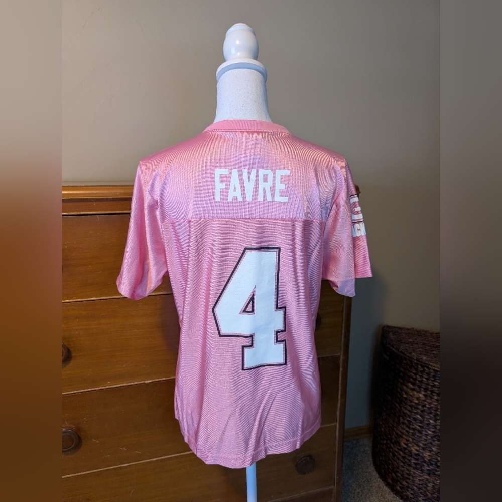 PINK NFL Players PACKERS #4 Brett FARVE Womens Jersey Sz L - Picture 5 of 13